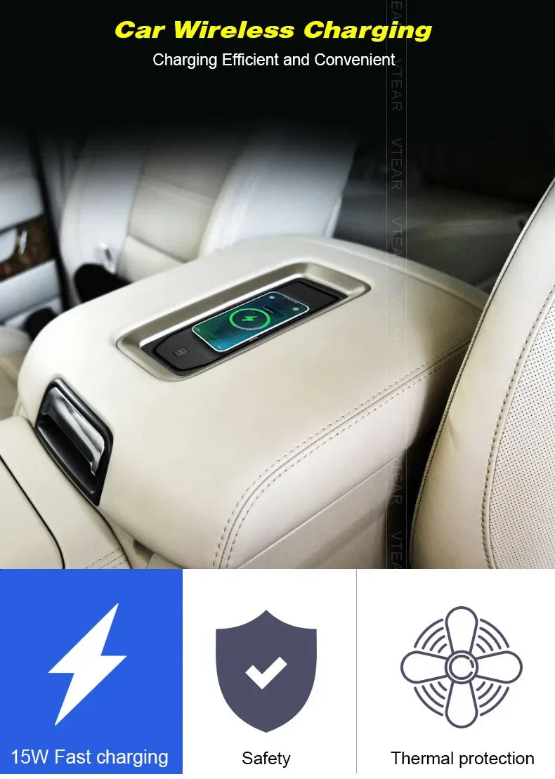 Car Wireless Charger 15w Fast Mobile Phone Charging Panel Adapter For GMC Sierra 2019-2021 Interior Product Accessories