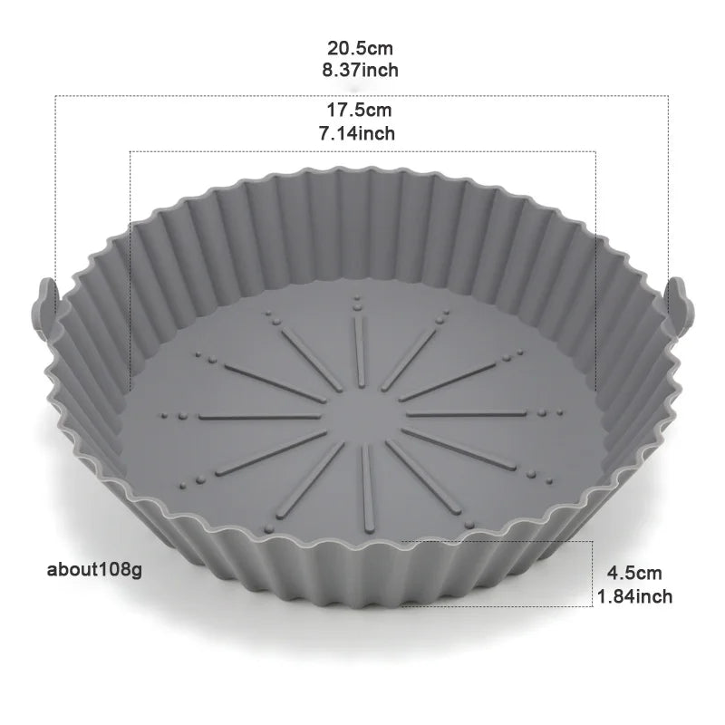 Air Fryer Baking Tray Reusable silicone baking basket Grill Pan food-grade safe non-stick fryers ovens microwave oven
