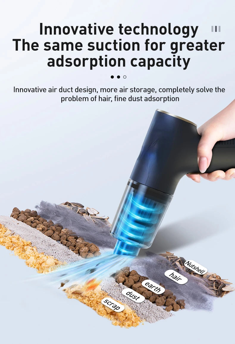 Youpin Car Vacuum Cleaner Powerful Cleaning Machine Strong Suction Handheld For Car Home Portable Wireless Cleaner New Mi