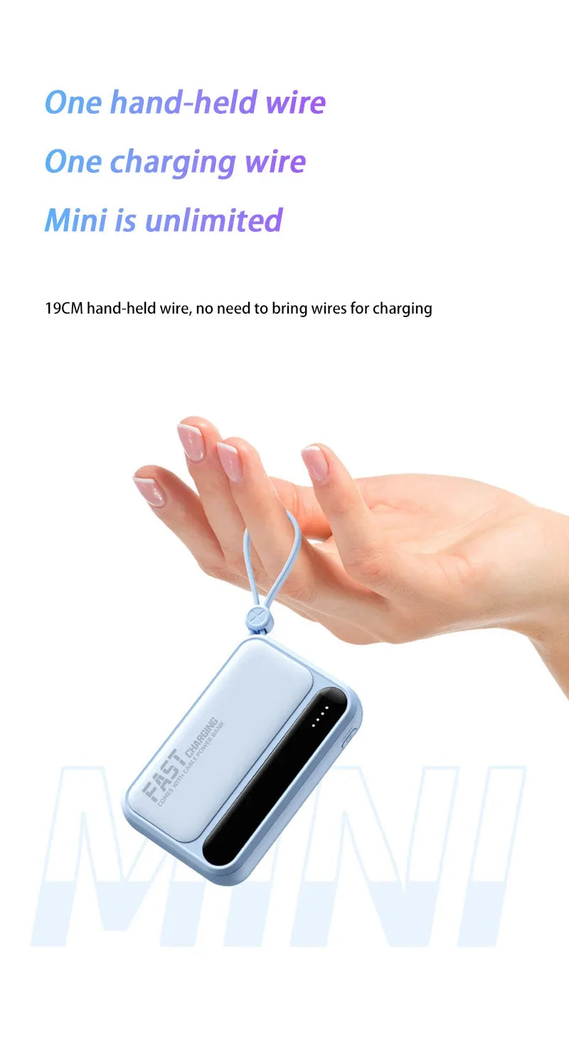 With 4In1 Cables 120W 500000mAh Power Bank Large Capacity Intelligent Digital Display Light Portable Powerbank For iPhone Huawei