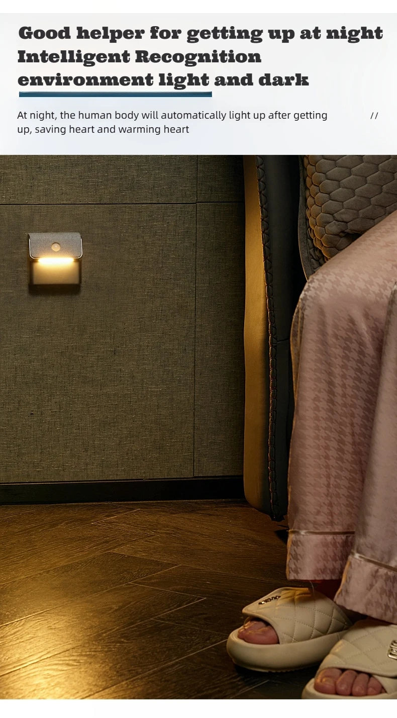 Smart Motion Sensor Wall Light - 2200Mah Usb-C Fast Charging, 3 Adjustable Brightness Levels, Multi-Device Connection, Suitable for Indoor/Outdoor Security Lighting