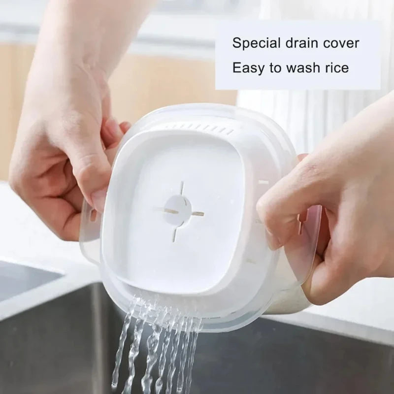 Food gradePP microwave rice cooker multifunctional rice washing and draining quick cooking lunch box suitable for office workers