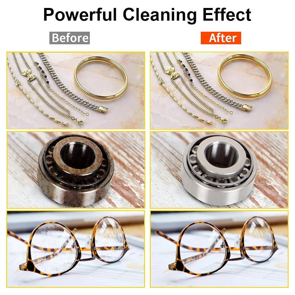 Ultrasonic Cleaner Ultrasound Jewelry Glasses Cleaning Machine 40kHZ High Frequency Ultrasonic Washing Bath for Glasses Jewelry