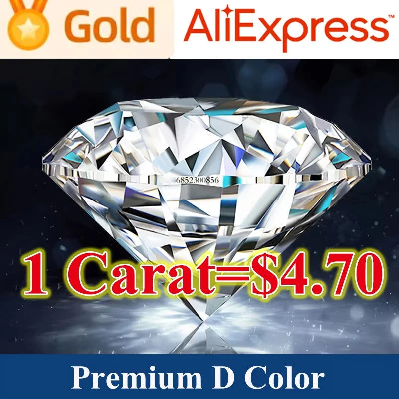 New Premium D Color VVS1 Moissanite Loose Stone Full Size Factory Wholesale Fine Jewelry Certified Moissanite Diamonds With GRA