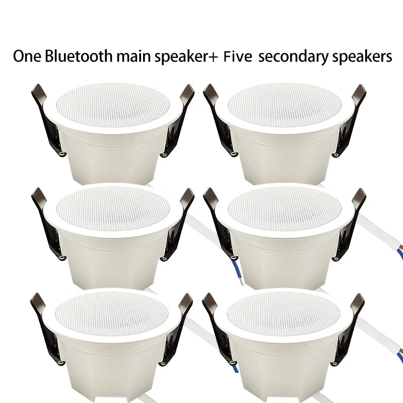 MINI Bluetooths Ceiling Speakers Stereo sound Indoor home audio Background music system For Bathroom Kitchen Living room bedroom