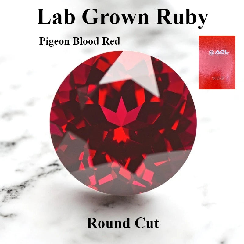 Lab Grown Ruby Various Shape Pigeon Blood Red Charms Gemstone for DIY Jewelry Making Materials Selectable Certificate