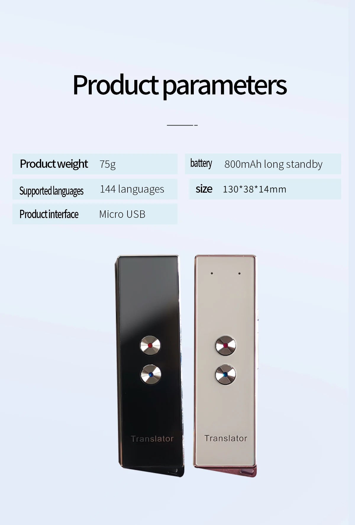 Wireless Voice Translate 40 Languages Multi Smart Instant Translated 2 Way Real Time Voice Translator for Business Travel Study