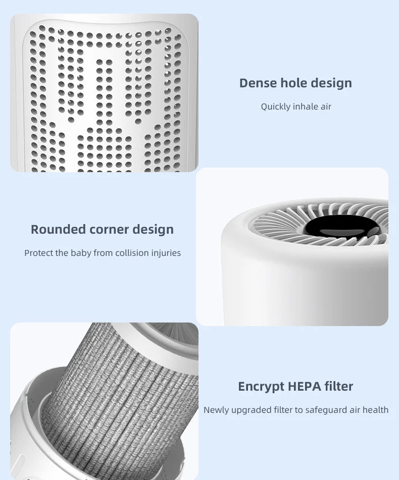 TINSOL New Mini Air Purifier HEPA Filter uses negative ion technology to eliminate formaldehyde odors smoke and dust particles