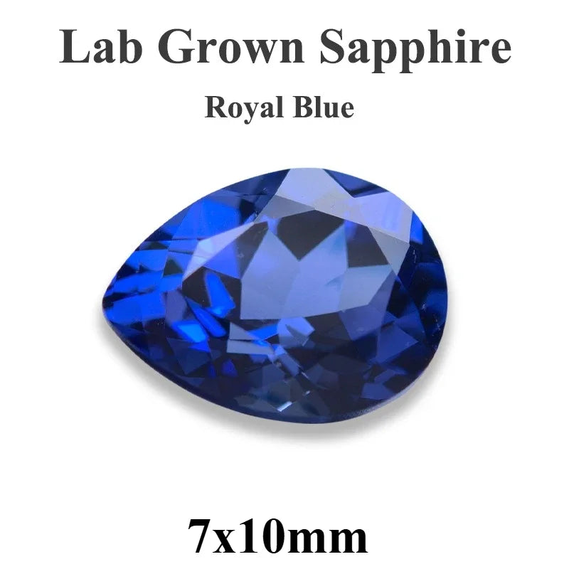 Lab Grown Sapphire Pear Cut Multiple Colors Available VVS1 Gemstone DIY Jewelry Making Materials with Selectable Certificate