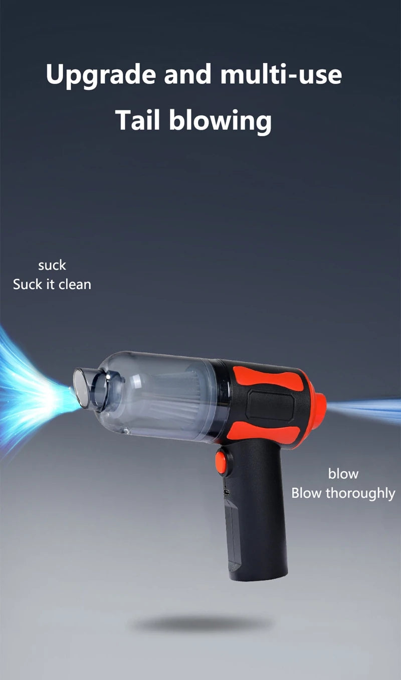 New Car Vacuum Cleaner  High-power Suction & Blow Home & Car Use Portable Strong Suction Power Small Wireless Vacuum Cleaner