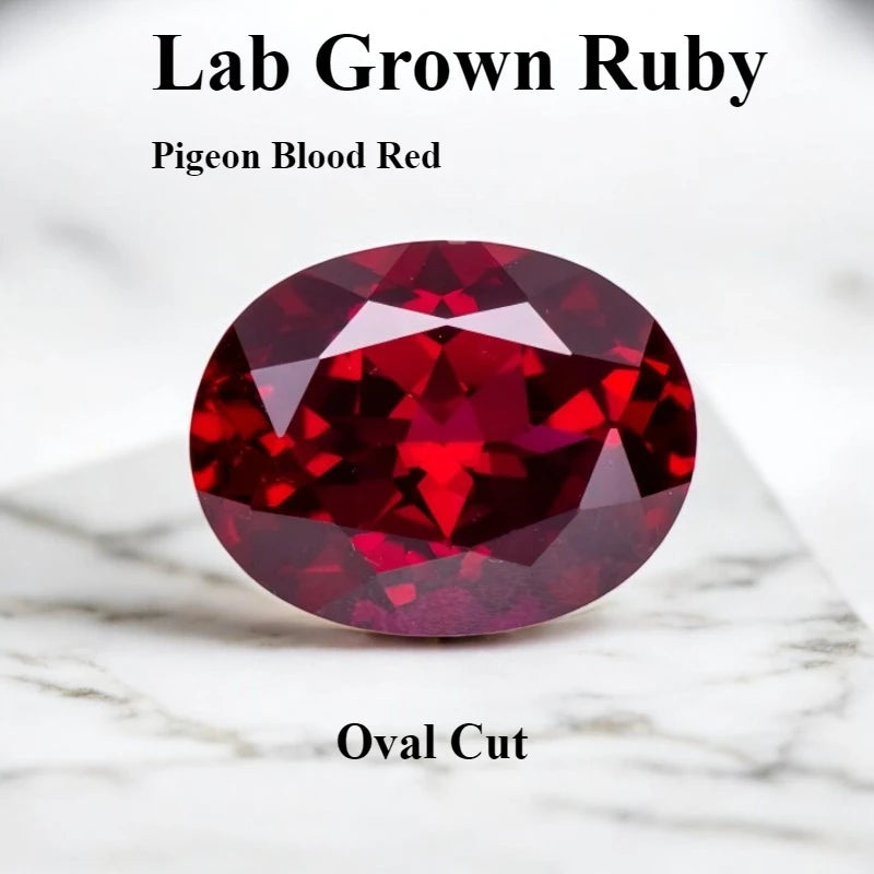 Lab Grown Ruby Various Shape Pigeon Blood Red Charms Gemstone for DIY Jewelry Making Materials Selectable Certificate