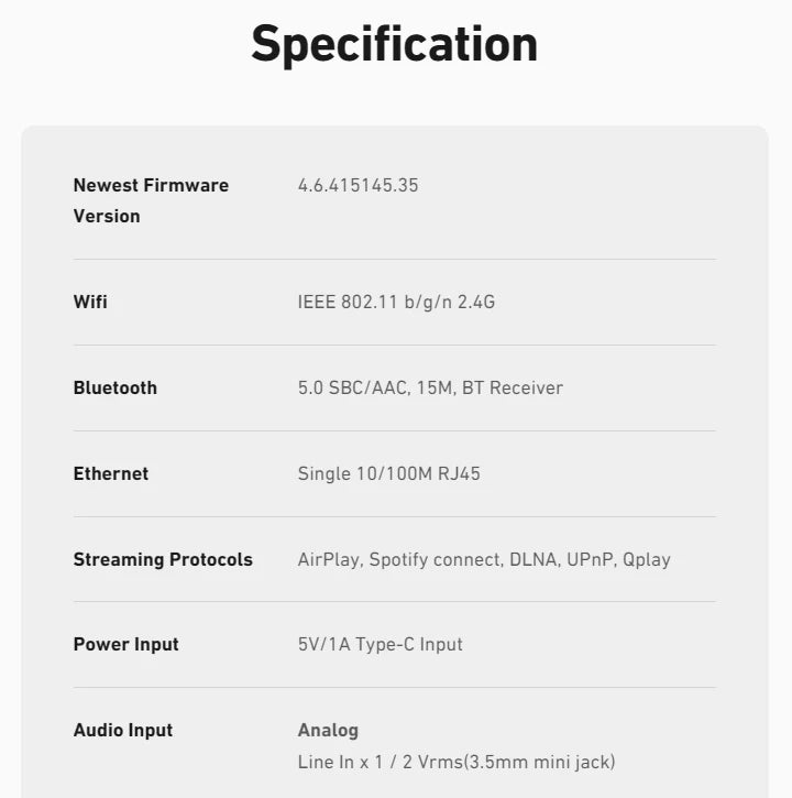 Arylic S10+ Wireless Music Streamer Bluetooth Audio Receiver 3.5mm Jack Aux for PC Multiroom PC Audio Jack Adapter