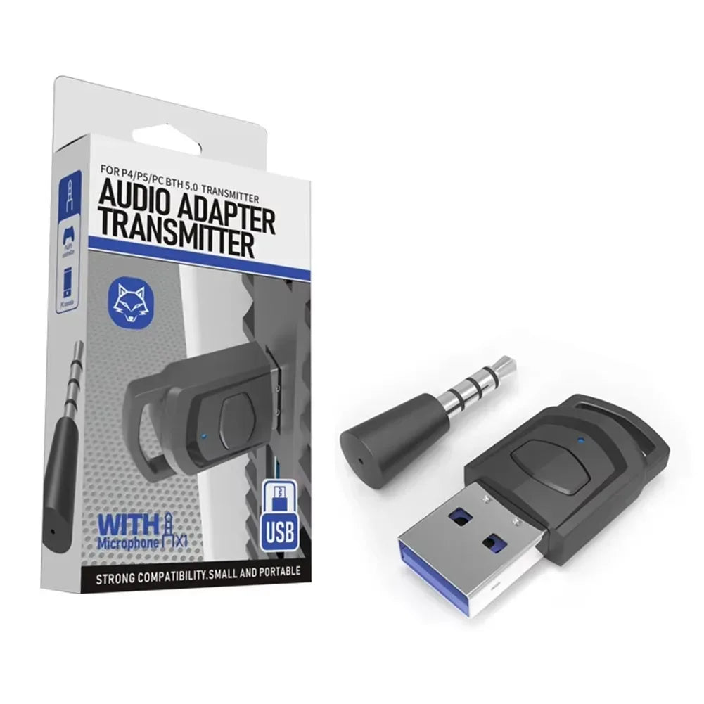 Wireless Game Audio Headphone Adapter Adapter for PS5 PS4 Game Console PC Headset Bluetooth 5.0 Audio Transmitter