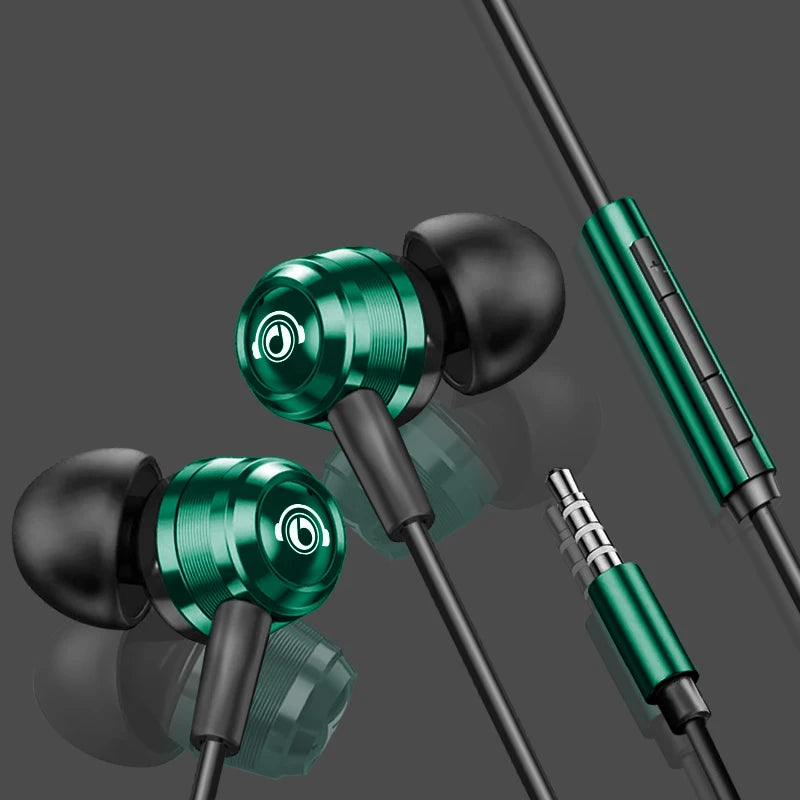 J109 Wired Earbuds Superior Sound Quality In-Ear Headphones with Type-C & 3.5mm Jack HiFi Stereo Metal Headphones with Mic