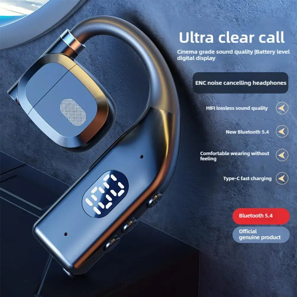 NEW Earhooks Wireless Bluetooth 5.4 Headphones Gaming Sports Headset HiFi Stereo Noise Reduction Earbuds Earphone With Microphon