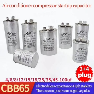 20UF25UF30UF 35UF 40UF 45UF 50UF 55UF 60-100UF CBB65 Air Conditioner Capacitor Compressor Motor Runs Starting Capacitor 450VAC