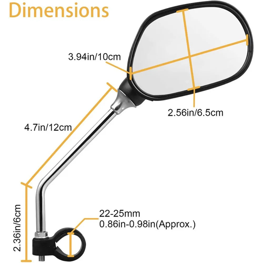 The bicycle rearview mirror can rotate 360 degrees. There is a reflector on the back of the bicycle rearview mirror.