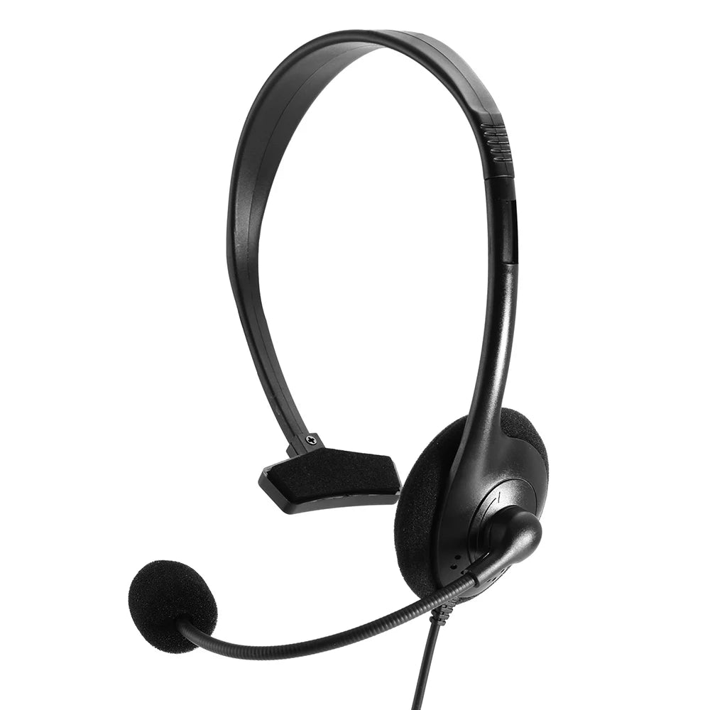 Universal Call Center Headphones 3.5mm Wired Gaming Business Single-Sided Headset with Mic Telephone Operator Earphones