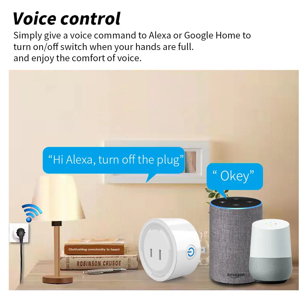 The Japanese standard plug of the Tuya wifi smart socket can be used for voice control and timing of two domestic AI speakers