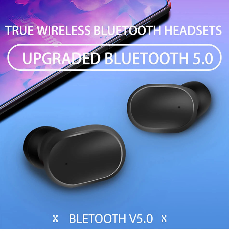 TWS Wireless Bluetooth Headphone, Stereo Headset, Sports Earbuds, Microphone with Charging Box, Smartphone