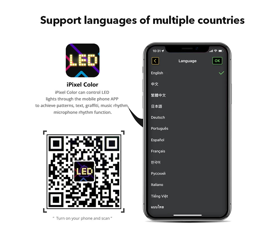 Smart Bluetooth LED Display Screens RGB LED Module Sign Matrix Pixel LED Panel Scrolling Signboard Advertising Light Car Decor