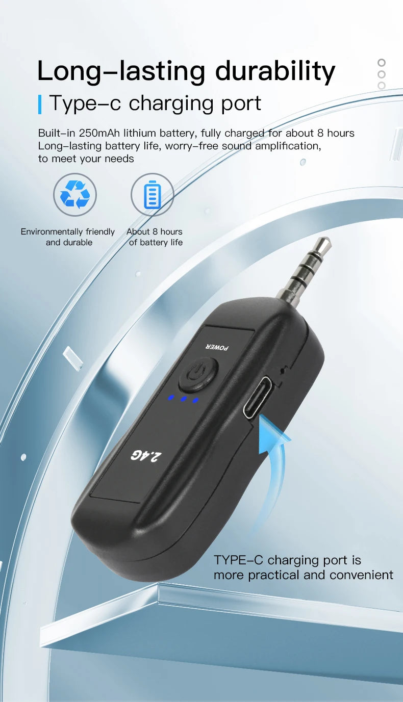 2.4G Head-mounted Wireless Microphones Headset Transmitter with Receiver For Voice Amplifier Speaker Teaching Tour Guide
