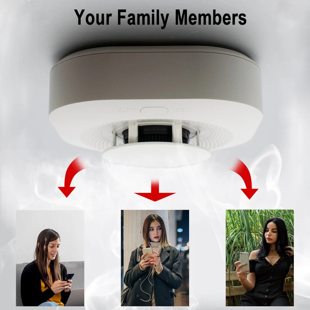Tuya Smart Zigbee / Wifi Smoke Detector Smart Fire Fire Protection Home Security Alarm Sound Light Alarm APP Control