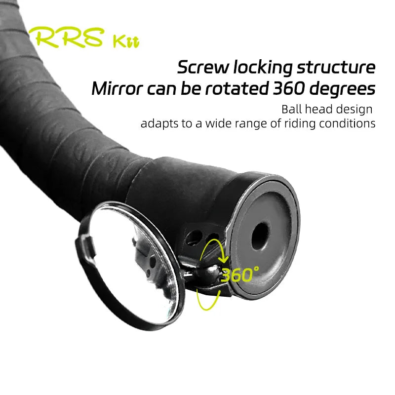 Rrskit Bicycle Handlebar Mirrors For MTB Road Bicycles 360 Degrees Rotate Bike Side Handlebar Mirror Convenient And Safety