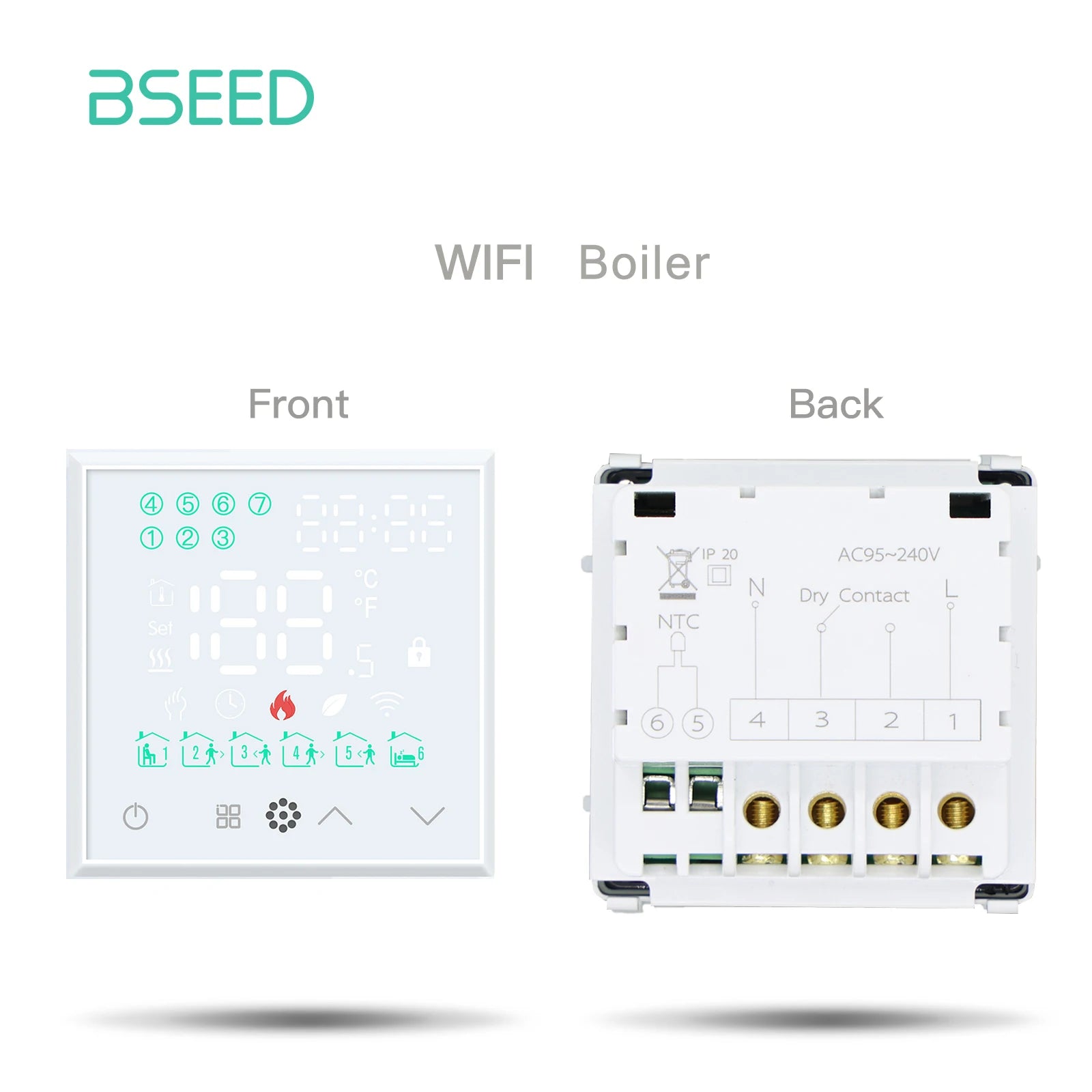 BSEED Wifi Smart Thermostats Electric Boiler Water Floor Heating Central Controller Glass Panel Socket Switch DIY Accessory Part