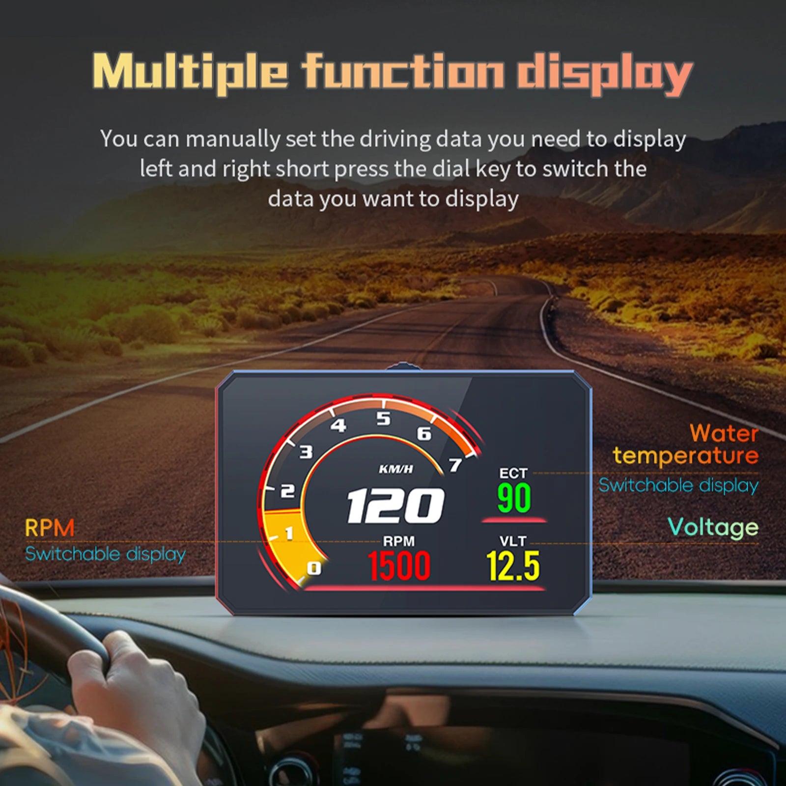 P16 HUD Obd2 Display On-board Computer Car Speed Gauge Smart Digital Tachometer Speedometer projector EOBD Water Oil Temperature