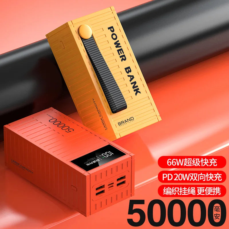 New Container Super Fast Charging 10000 20000 50000mAh PD 22.5W Large Capacity Creative Power Bank Outdoor Power Supply
