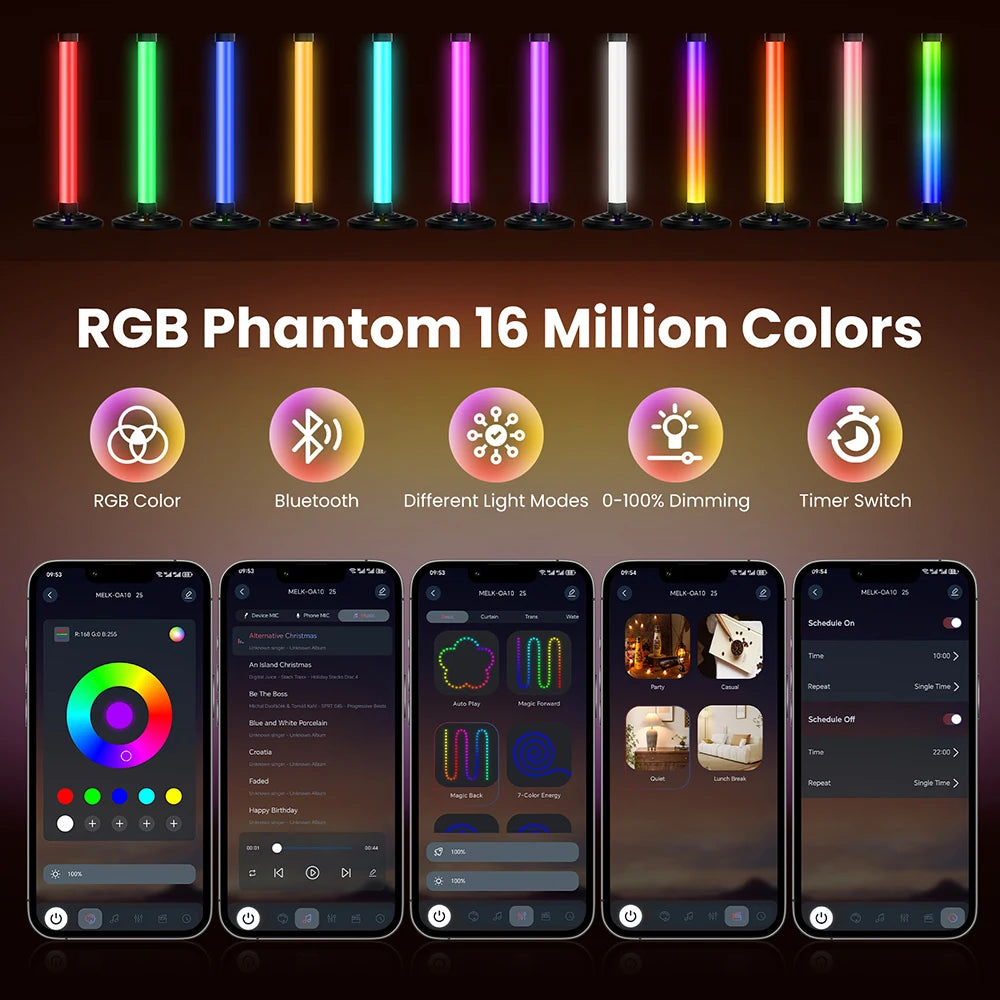 5V USB Powered RGBIC LED Light 16 Color Smart WS2812B Bluetooth APP Music Sync TV Backlights Music Rhythm RGB Bar Home Lighting