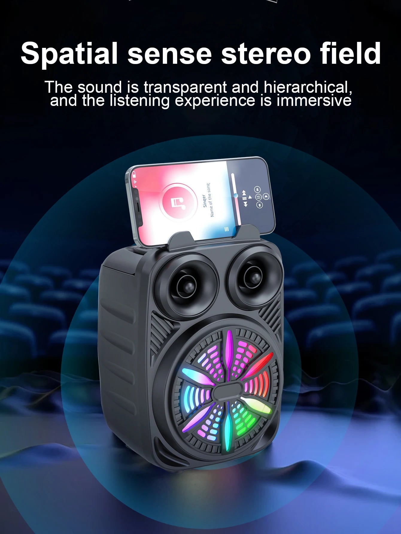500mAh Bluetooth Speaker Sound box High Power Bluetooth Speakers TF/FM/USB/TWS/BT Handheld Sound Subwoofers For Dancing