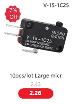 10pcs/lot Large micro switch V-15-1C25, silver point V-15-IC25 microwave oven, contact switch, copper point tact switch