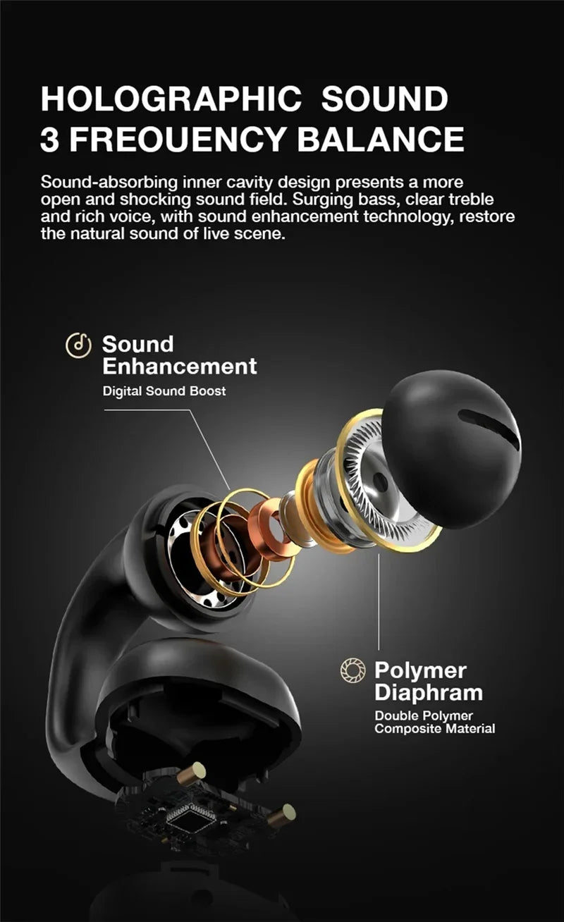 Earring Wireless Earbuds Bluetooth 5.3 Earphone Open Ear Headphones Air Conduction for Sport Running Painless Wearing Headset