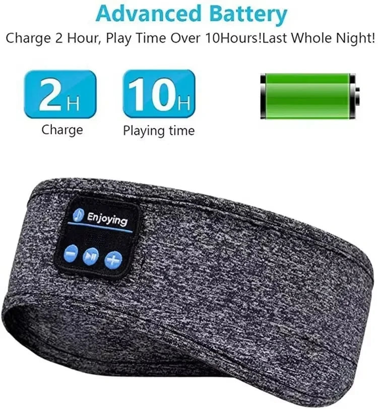 Bluetooth Music Headband Wireless Sports Sleeping Headphones Eye Mask Comfortable HD Stereo Speakers Elastic Headset Headband