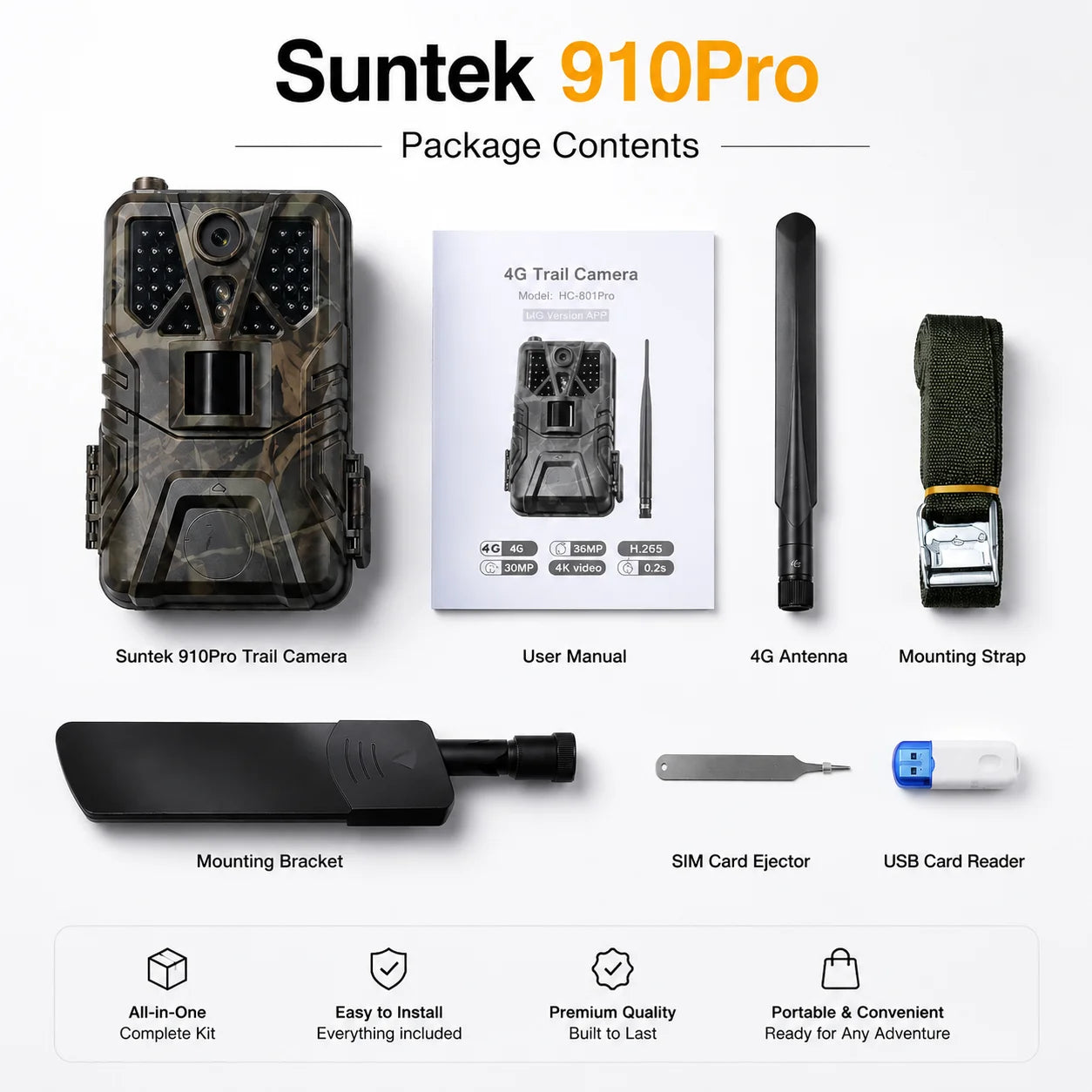 4K 30fps Trail Camera with APP Control Cloud Service 4G 30MP Live Stream Night Vision Wild Hunting Photo Trap HC910PRO