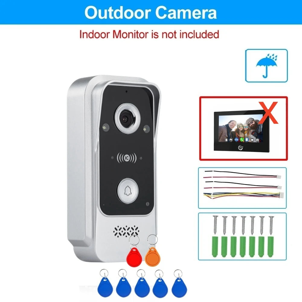 7 Inch Tuya Smart Wired Home Videophone Intercom System Dual Lock Unlocking FHD 1080P Wireless Video Doorphone Intercom Doorbell