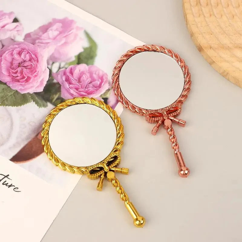 Handheld Makeup Mirror Round Portable Cosmetic Mirror European Mirror European For Dressing Room Home Use Professional Use