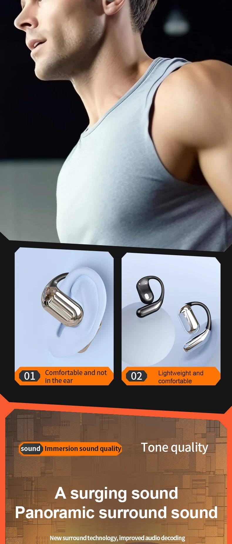 Q16 Ai Translator Earbuds Real-Time 144 Languages & Accents, Ows 3-in-1 Open Ear Wireless Bluetooth Earbuds with Charging Case