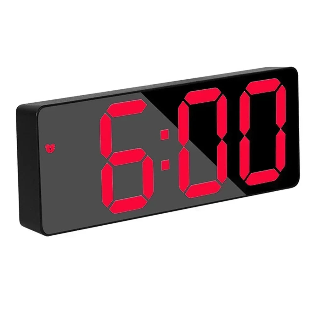 Electronic Clock with Bright Large Display and Voice Control Designed for Time Alarm Calendar and Temperature Monitoring