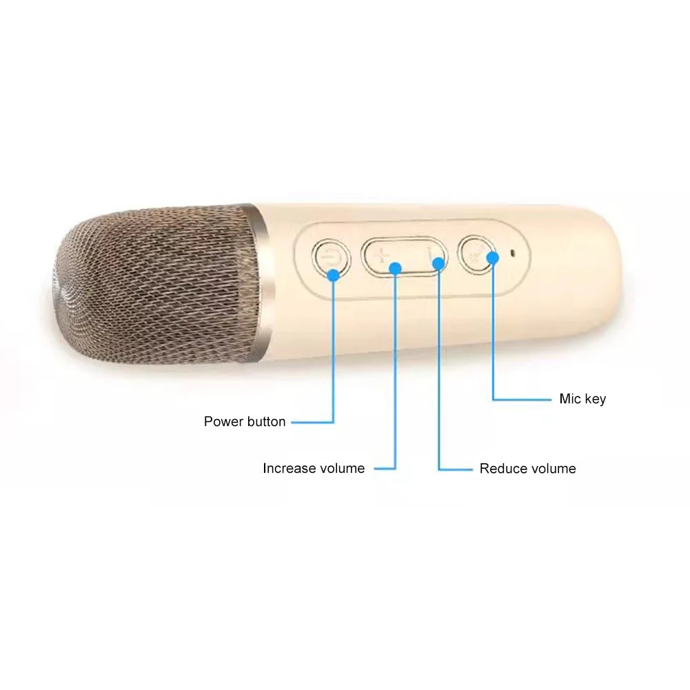 Hot K12 Bluetooth Speaker Portable Home Cute Karaoke Mini Wireless Audio with 1/2 Microphone K Song Family Singing Machine