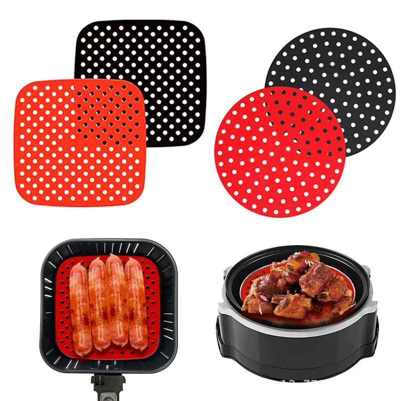 Air Fryer Silicone Mat Kitchen Accessories Non-stick Baking Mat Pastry Tools Accessories Bakeware Oil Mats Cake Grilled Saucer