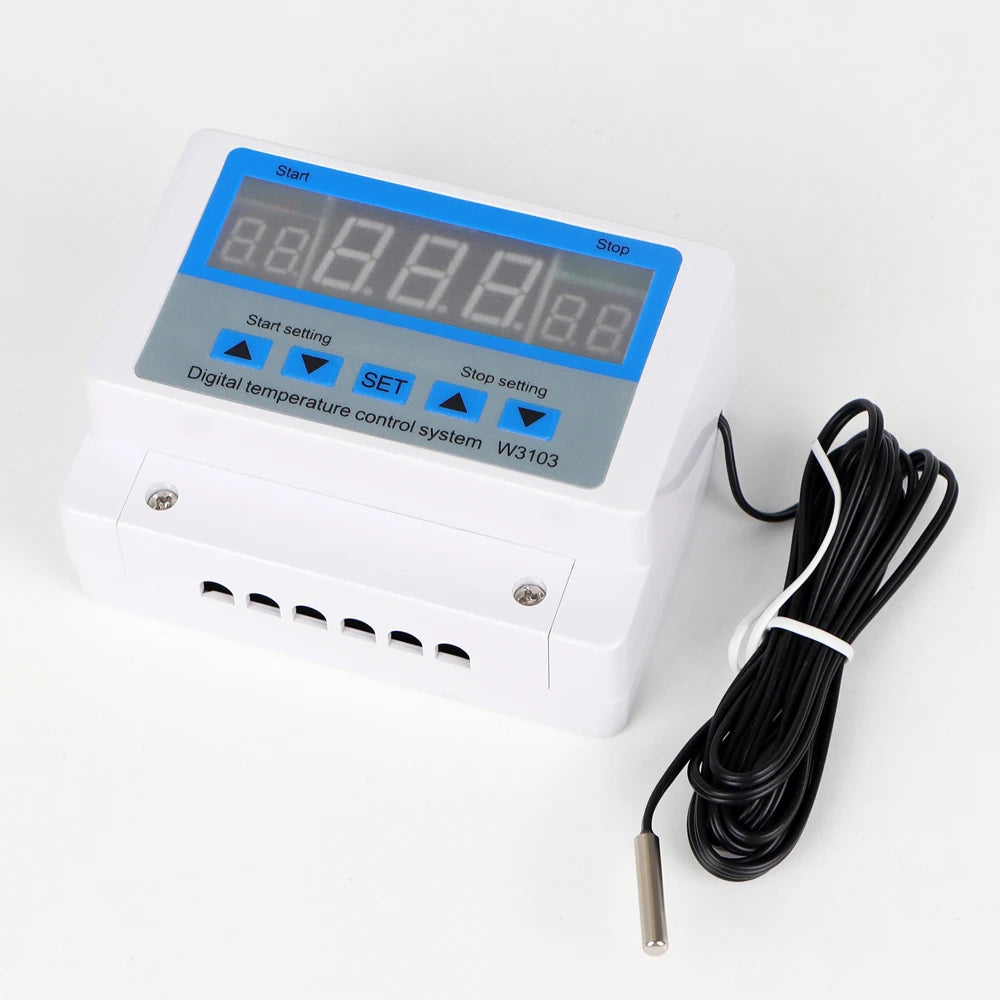 Digital Temperature Controller 220V Max 5000W Digital Thermostat 30A -19 to 99℃ Temperature Controller Switch LCD XH-W3103
