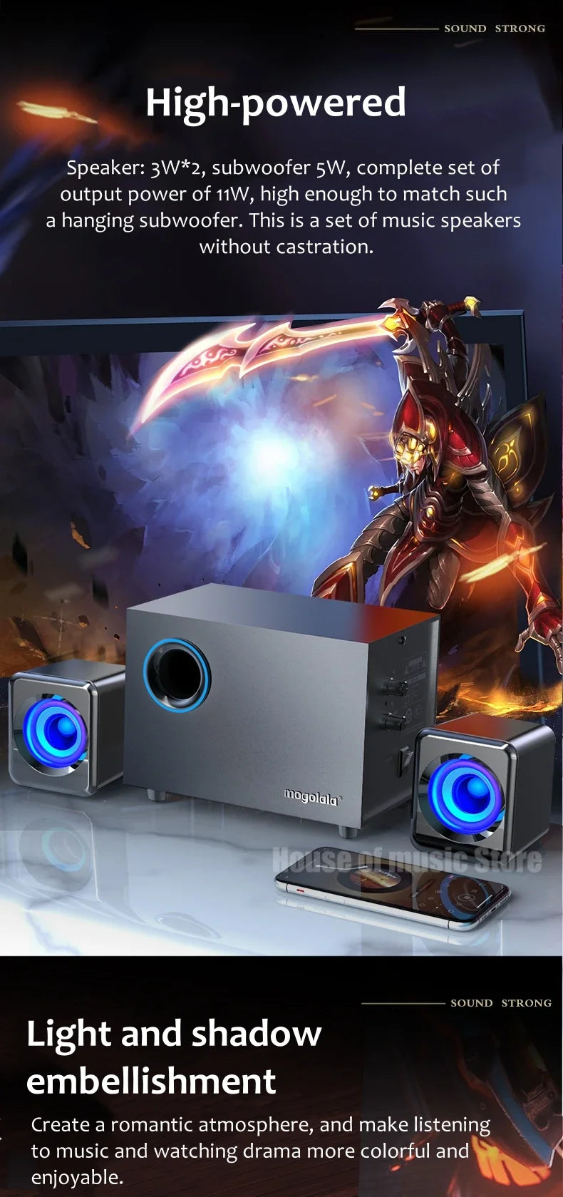 USB Wired Bluetooth Computer Speaker Home 2.1 Channel Wooden Desktop Subwoofer Active Audio 3D Surround Sound Bass Game Speakers
