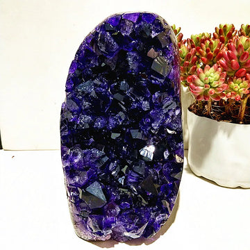High Quality Uruguay Amethyst Stone Geode Quartz Crystal Cluster display amethyste pierre naturelle Healing Home Room decoration