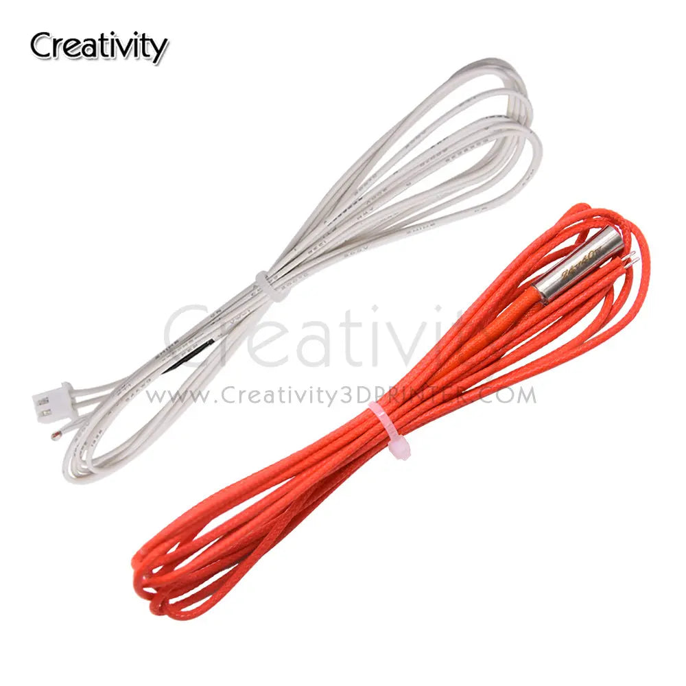 12V/24V 40W Cartridge Heater XH2.54 Thermistor NTC 100K 3950 Wire 1M for Ender 3 CR10 Ender3V2 3D Printer J-Head Hotend