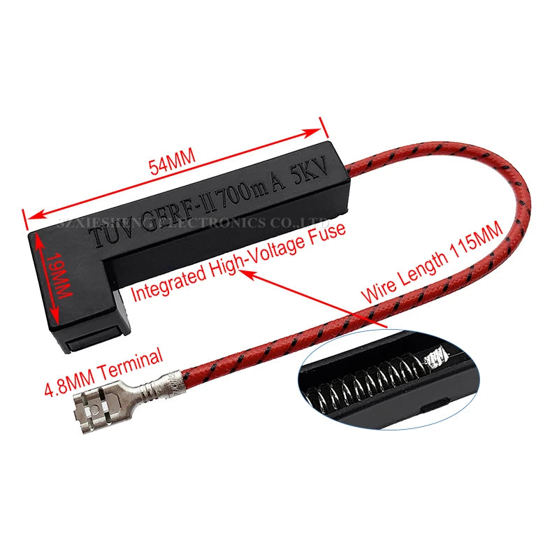 5KV Microwave Oven Integrated High Voltage Fuse 0.65A 0.7A 0.75A 0.8A 0.85A 0.9A 700mA 800mA For LG Midea Galanz Microwave Oven