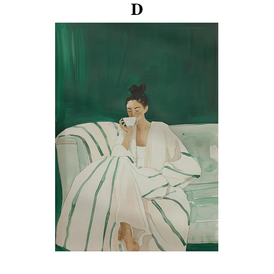 Abstract Dancer Wall Art Modern Women Minimalist Portrait Art Fashion Wall Art Canvas Painting Nordic Poster Room Decor