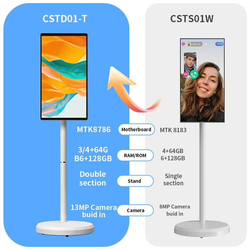 2026 Fashion popular 21.5 Inch Battery-power Android 13 Lg Stand By Me Tv In-cell Touch Screen Gym Gaming Live Room Smart Tv